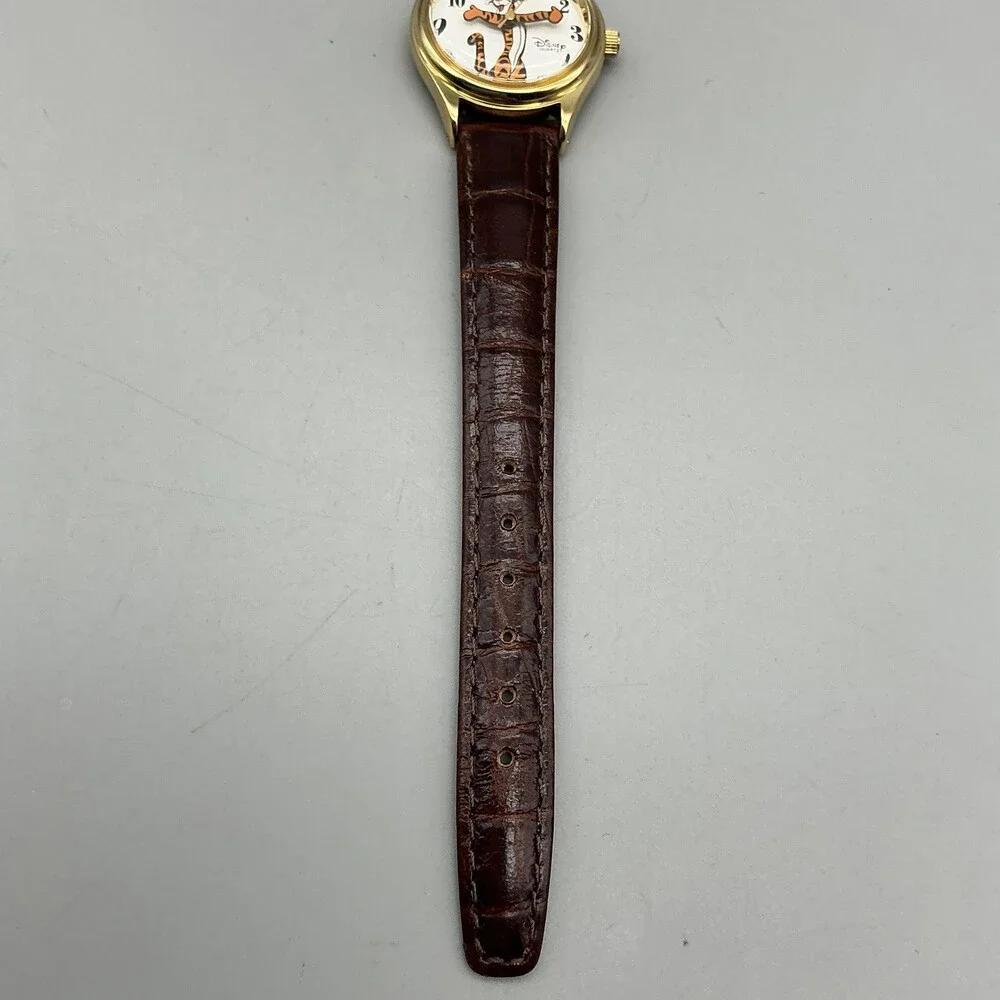 Disney Time Works Womens Watch 26mm Tigger Theme Park Brown Leather New Battery